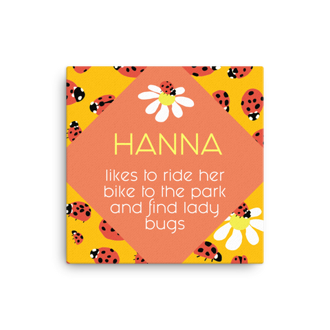 Ladybug and Flowers Custom Canvas