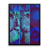 Blue Flower Triptych Framed Poster